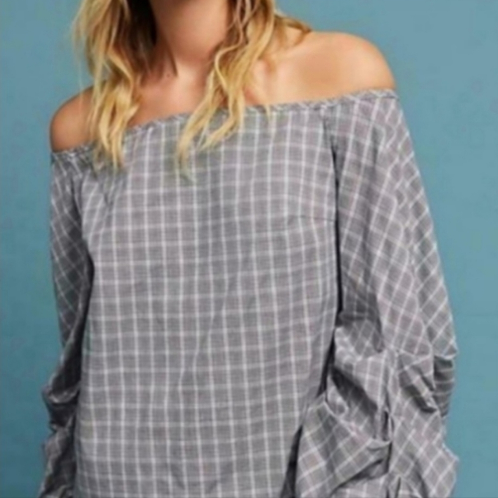 🖤HP! Anthropologie | Statement Sleeves Off Shoulder Top XS